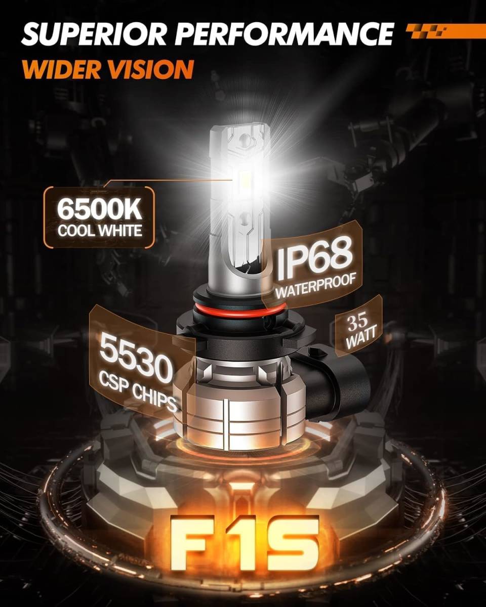 SEALIGHT 9006 hb4 led フォグランプ 爆光 10000LM 35W フォグ ledバルブ フォグライト CSP5530 IP68防水 6500k ホワイト 2個セット