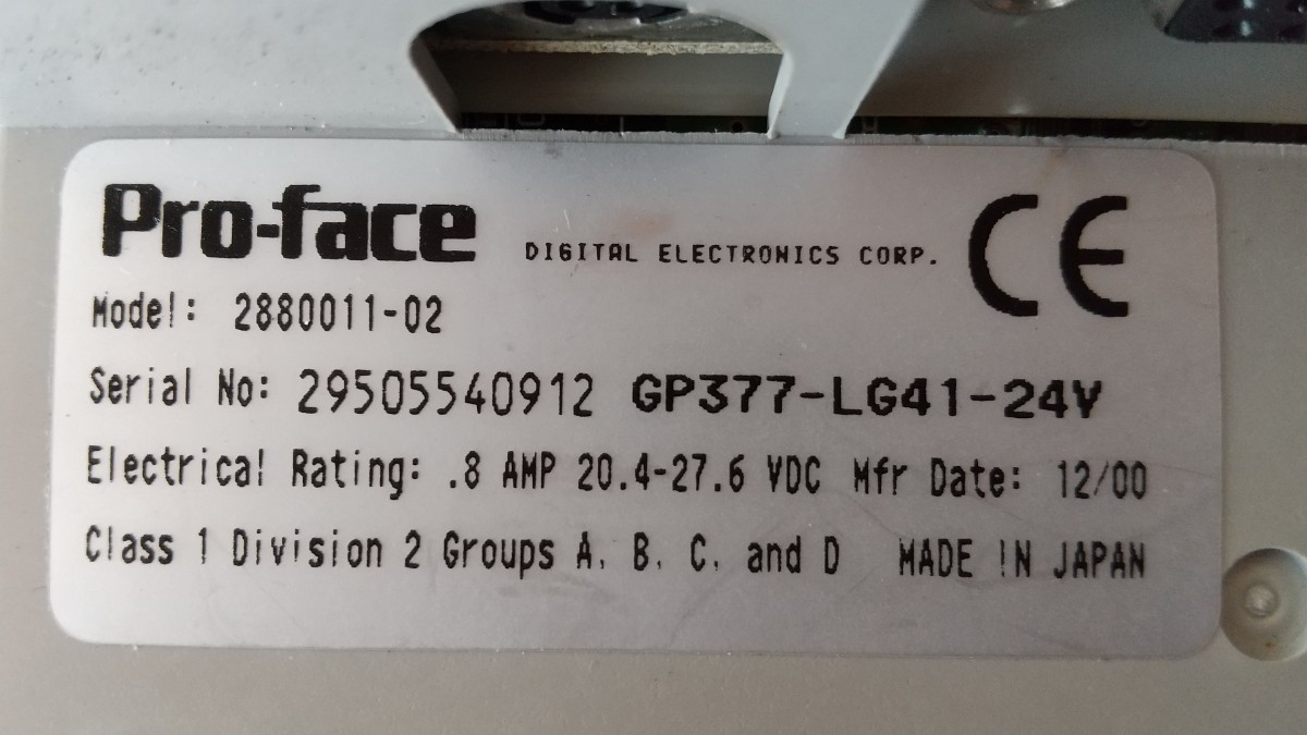 Pro-face 2880011-02 GP377-LG41-24V(3765)_画像3