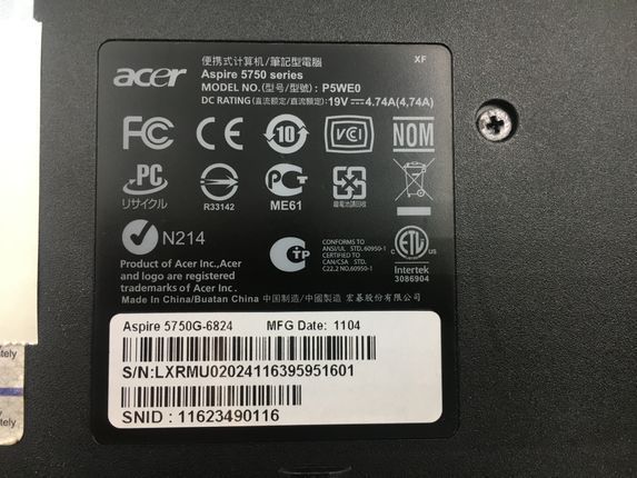 Acer/ノート/HDD 500GB/第2世代Core i5/メモリ2GB/2GB/WEBカメラ有/OS無/NVIDIA Corporation GF119M [GeForce GT 520M] 1GB_メーカー名