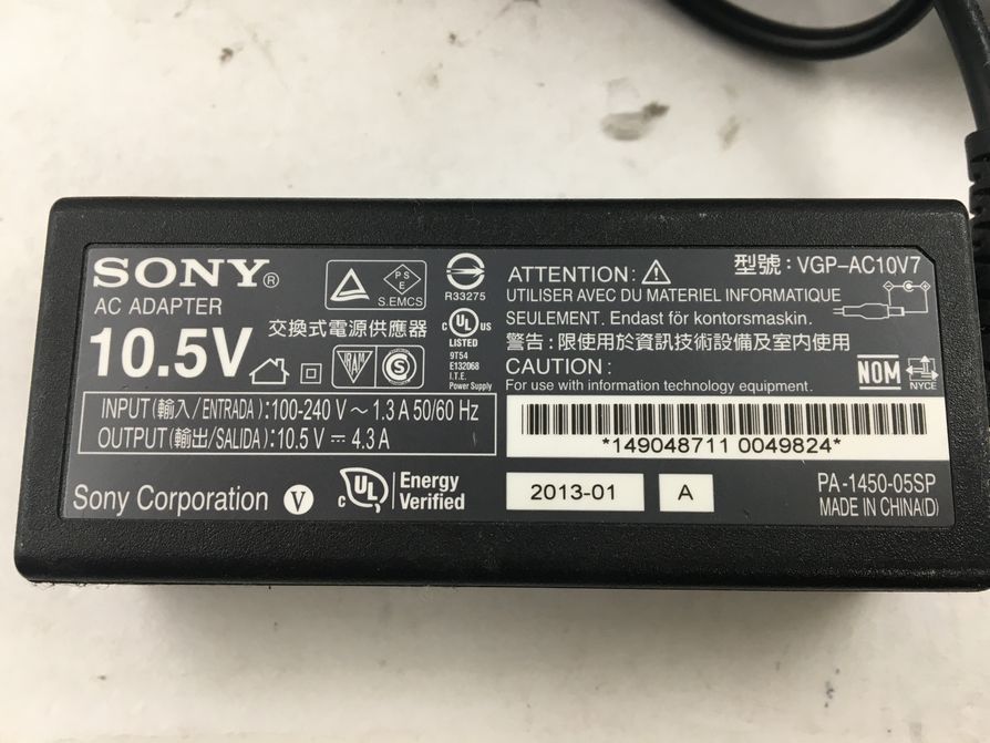 SONY/ノート/SSD 128GB/第3世代Core i5/メモリ2GB/4GB/WEBカメラ有/OS無_付属品 1