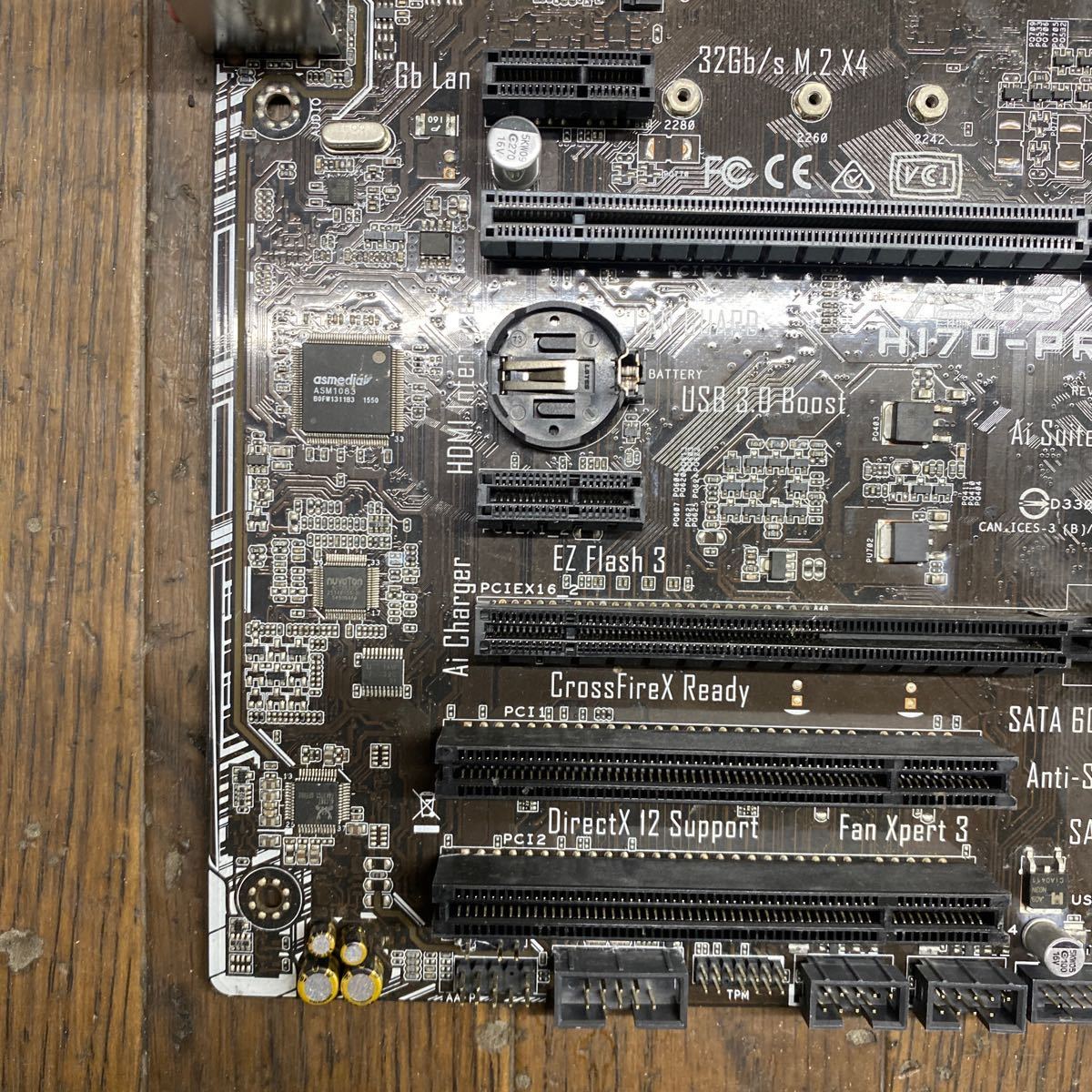 MG12-145 激安 マザーボード ASUS H170-PRO LGA1151 BIOS立ち上がり確認済み ジャンク_画像3