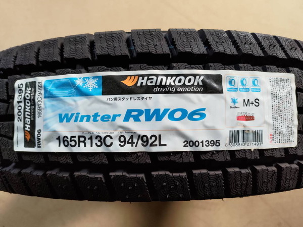 ★在庫処分 スタッドレスタイヤ 165R13C 1本のみ HANKOOK(ハンコック) Winter (ウィンター) RW06 (送料無料 2021年製 ) _画像1
