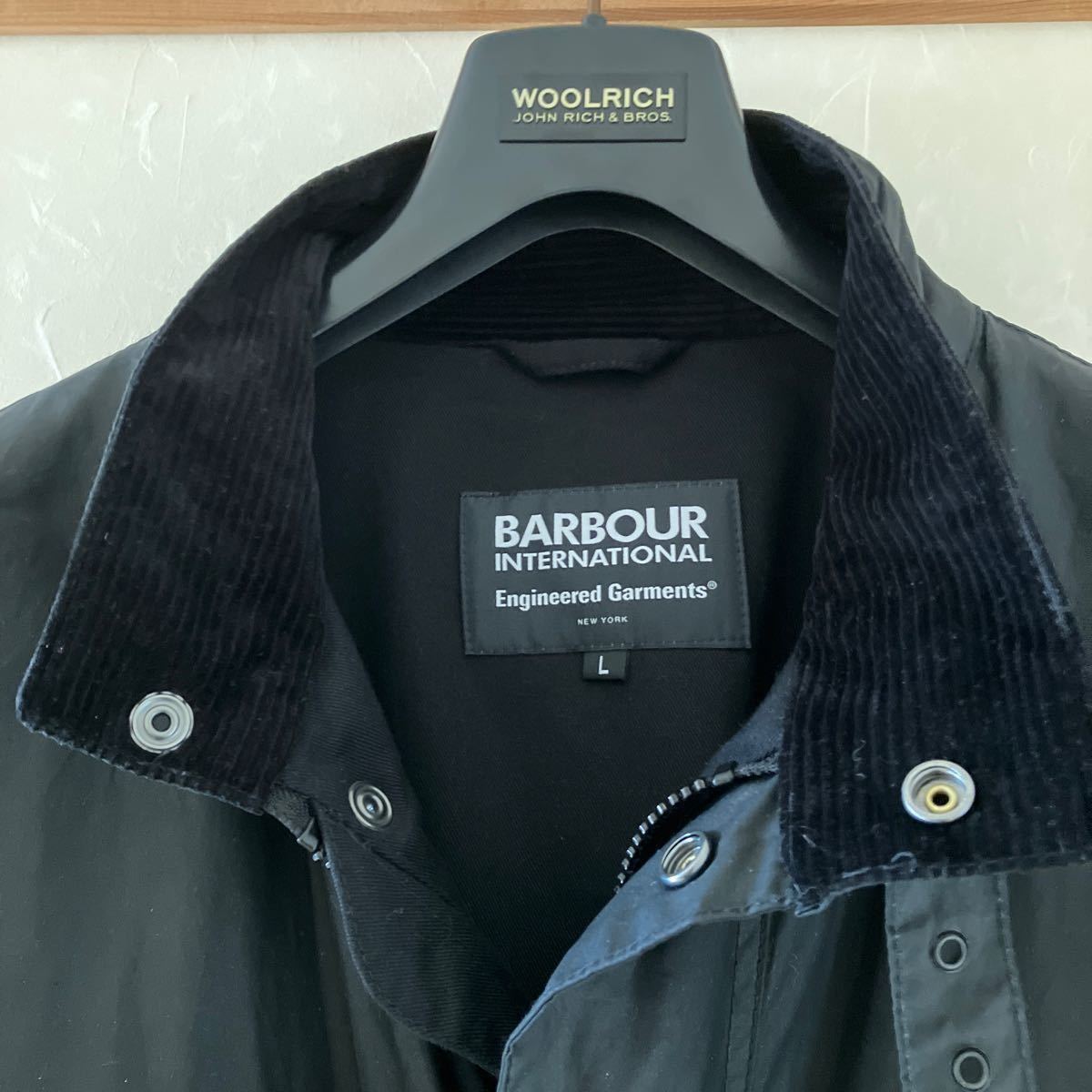 engineeredgarments × Barbour Lサイズ美品　バブアーxガーメンツ ワックスコットンジャケット黒_画像2