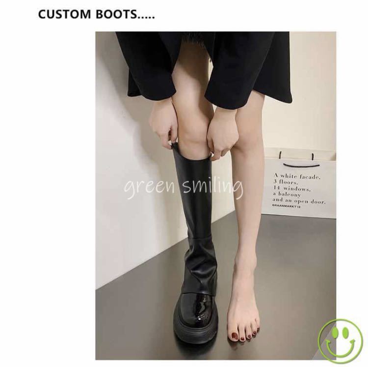 [SALE new goods unused ] black boots black shoes Korea stylish beautiful legs lovely .. lady's 