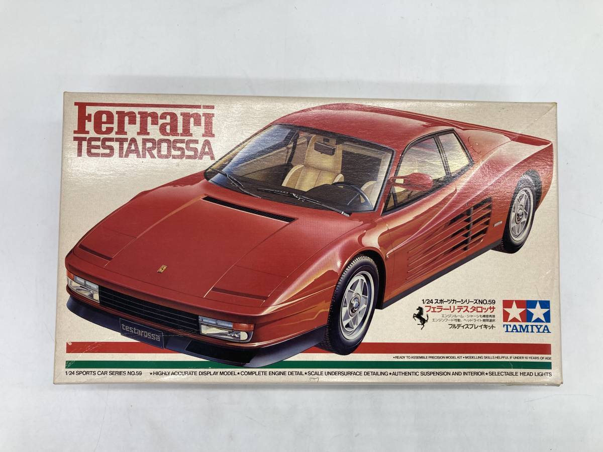 【絶版】タミヤ 1/24 フェラーリ テスタロッサ フルディスプレイキット プラモデル TAMIYA Ferrari TESTAROSSA 当時物_画像1