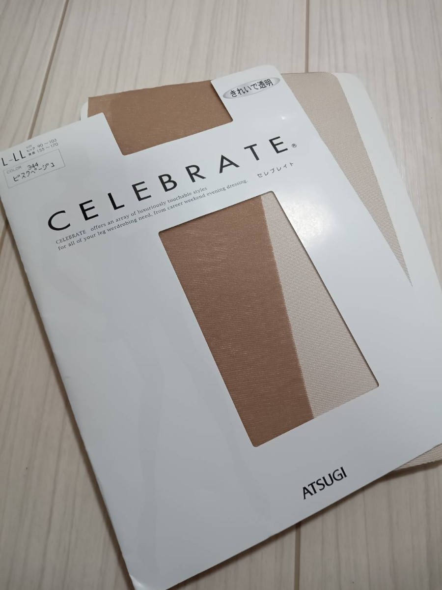  ☆:* 新品☆:*ATSUGI【CELEBRATE】きれいで透明.:*・☆。上品な光沢 パンティストッキング .:*・☆。ビスクベージュ 《L〜LL》☆:*:_画像2