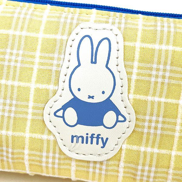 ミッフィー miffy レトロチェック ペンケース　 イエロー 小物入れ_画像2