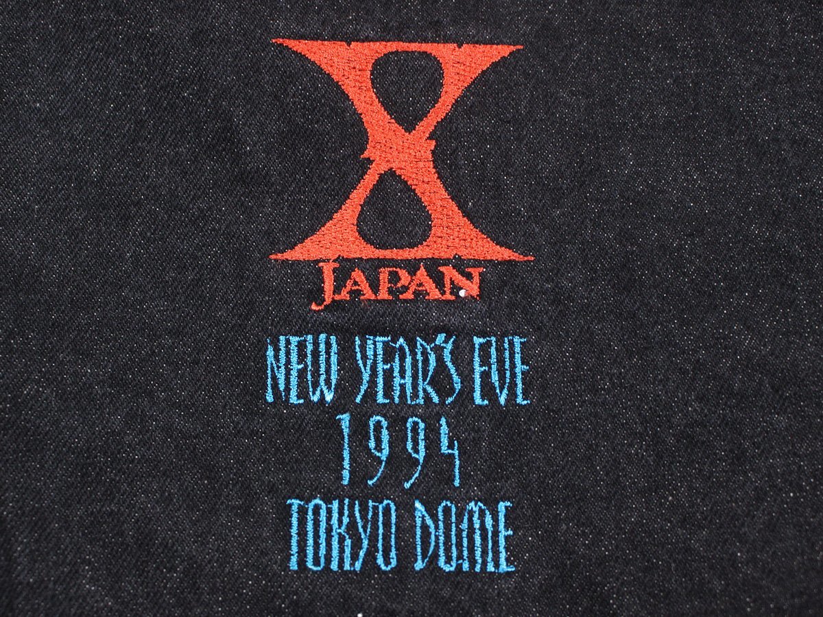  редкий X JAPAN 1994 год Tokyo Dome штат служащих нашивка Denim жакет L