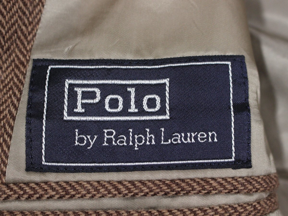 Ralph Lauren ラルフローレン ヘリンボーン ウール テーラードジャケット A8_画像3