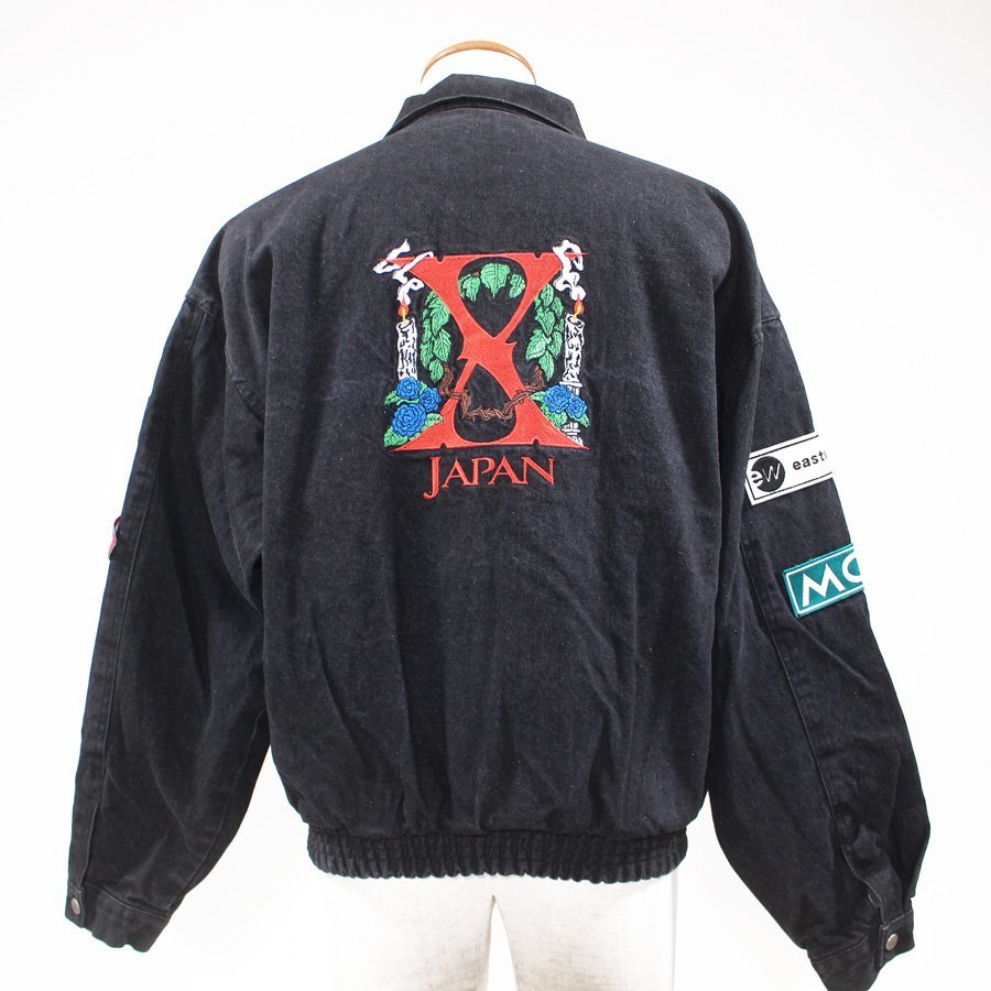  редкий X JAPAN 1994 год Tokyo Dome штат служащих нашивка Denim жакет L