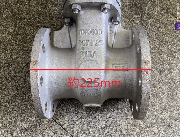 L027 (2) 約30kg KITZ 10UMAT 10K-100 SCS13A キッツ ステンレス鋳鋼 ゲートバルブ フランジ形 中古良品_画像3