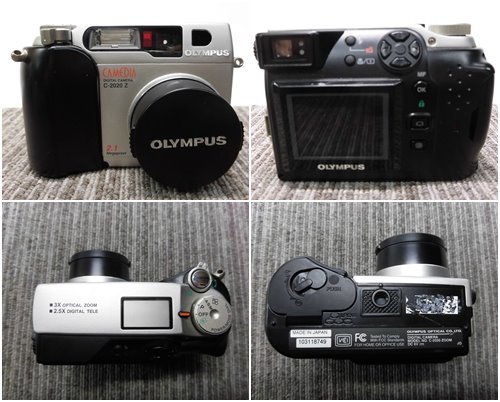 SOキ12-147【ジャンク/通電確認のみ】 OLYMPUS コンパクトデジタルカメラ CAMEDIA キャメディア C-2020 ZOOM ＆ 防水プロテクター PT-005_画像2