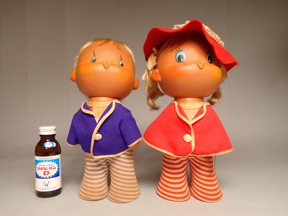 昭和レトロ ポッポちゃん人形 2体セット セキグチ 男の子 女の子 ソフビ 玩具 おもちゃ ドール_画像10