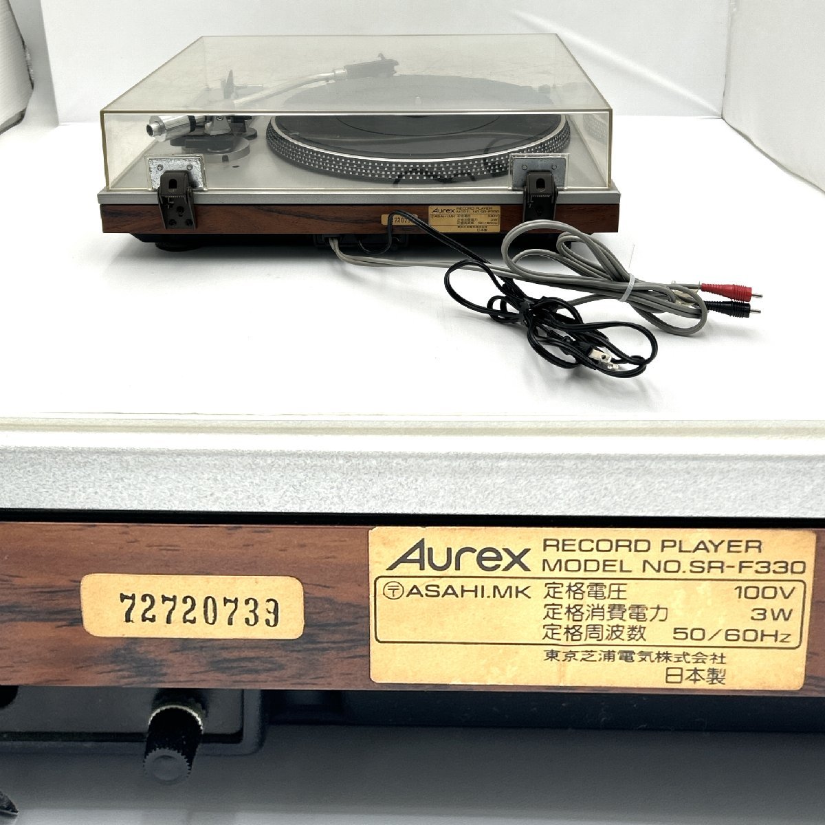 ジャンク品 Aurex オーレックス コンポーネントレコードプレーヤー SR-F330 ターンテーブル 取扱説明書 東芝 日本製 通電確認【道楽銭函】_画像6