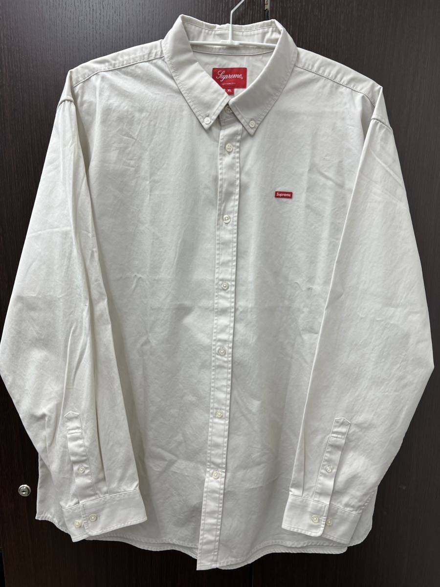 【XL】新品 supreme Small Box Shirt Natural 正規オンライン購入 ボックスロゴステッカー付き ボタンダウン 長袖シャツ シュプリーム _画像2