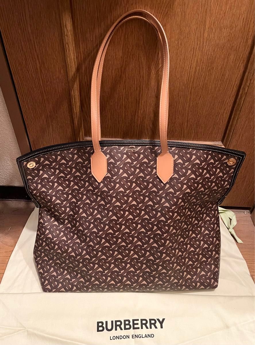 BURBERRY バーバリー　ソサエティトートバッグ　SOCIETY TOTE BAG モノグラム　TBロゴ　ショルダーバッグ