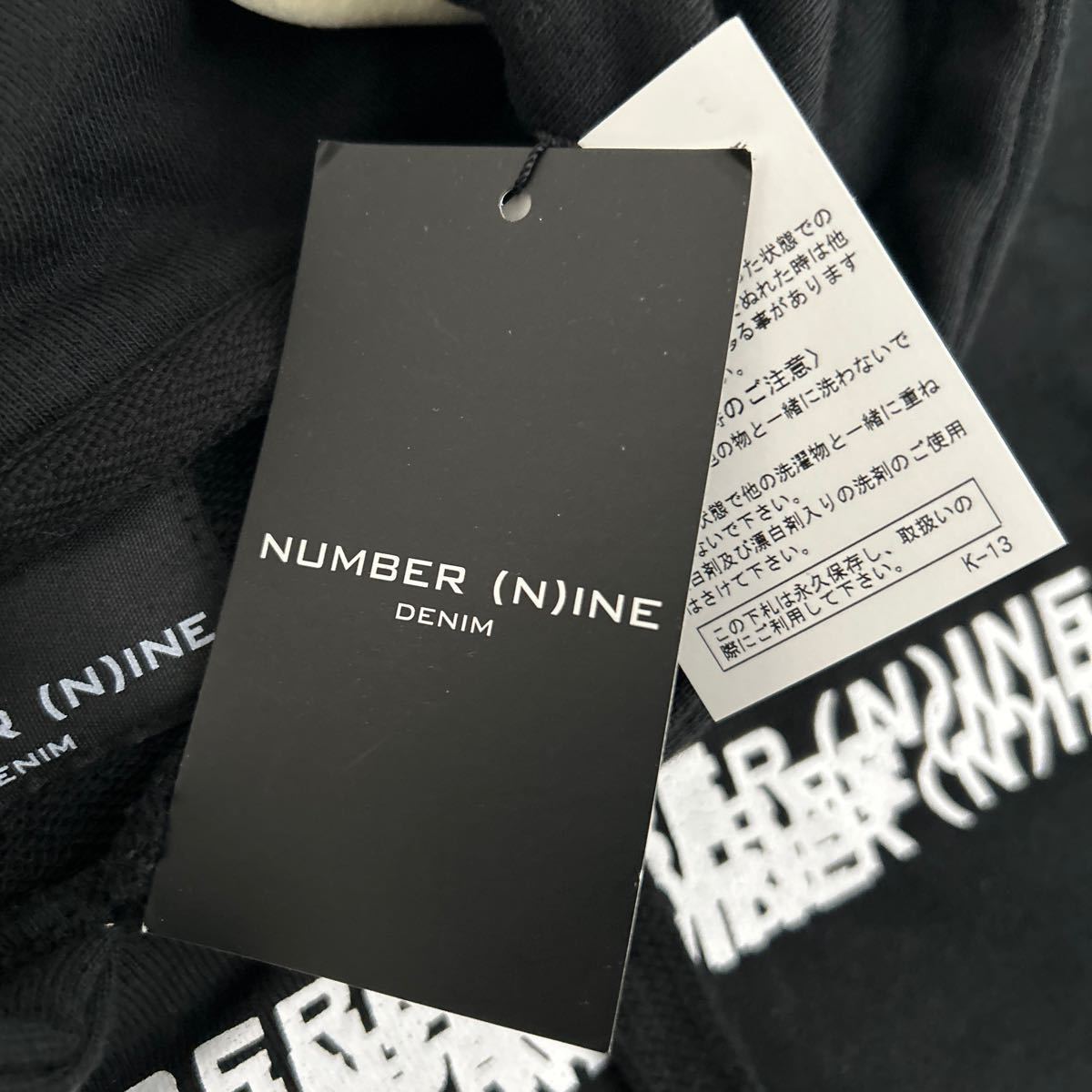 未使用 廃盤 Number Nine サイズM スウェットパーカー Black ナンバーナイン ロゴ パーカ ブラック nano universe_画像4