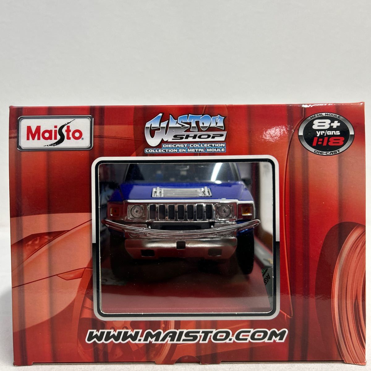 Maisto CUSTOM SHOP 1/18 HUMMER H2 SUV Blue GFG マイスト ハマー ブルー カスタム ミニカー モデルカー GM アメ車_画像4