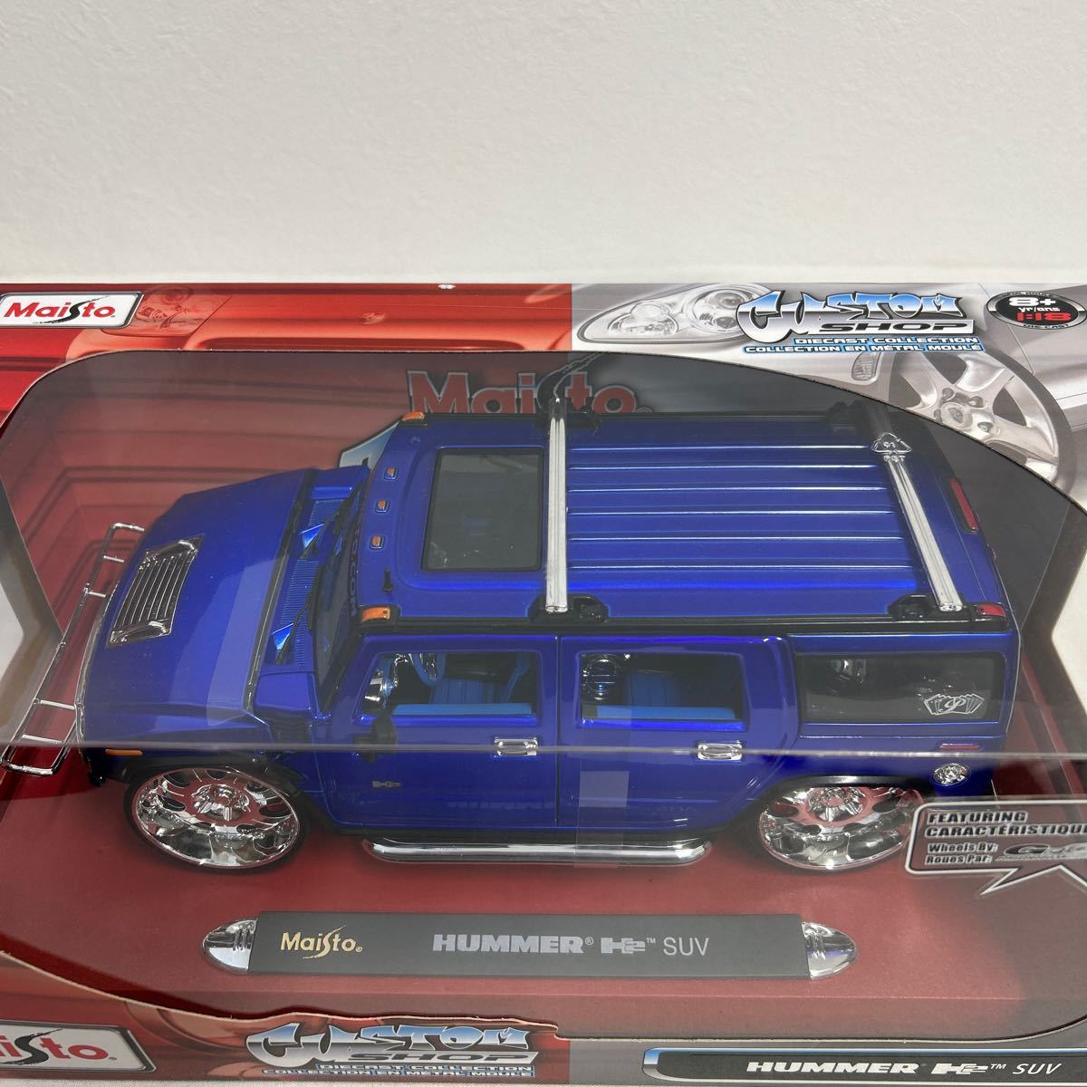 Maisto CUSTOM SHOP 1/18 HUMMER H2 SUV Blue GFG マイスト ハマー ブルー カスタム ミニカー モデルカー GM アメ車_画像9