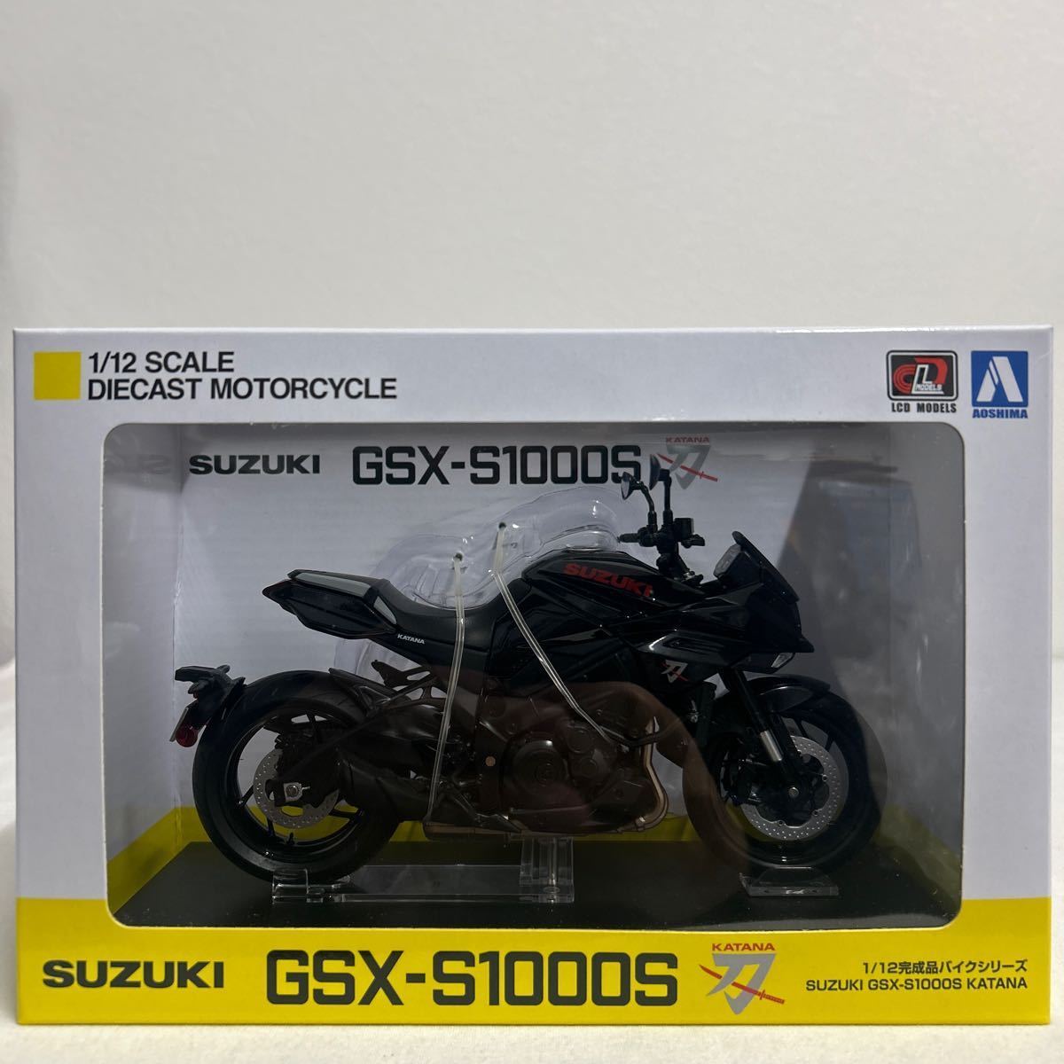 アオシマ 1/12 SUZUKI GSX-S1000S KATANA グラススパークルブラック スズキ カタナ 刀 完成品バイクシリーズ ミニカー モデルカー_画像1