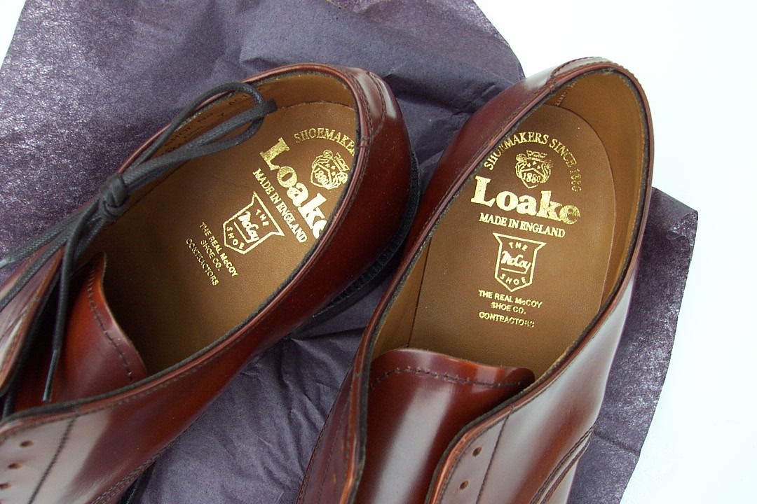 英国製　デッドストック新品　未使用　旧リアルマッコイズ・ サービスシューズREAL McCOY 'S & Loake Service-Shoes プレーントゥ7_画像4