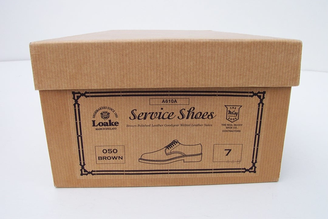 英国製　デッドストック新品　未使用　旧リアルマッコイズ・ サービスシューズREAL McCOY 'S & Loake Service-Shoes プレーントゥ7_画像9