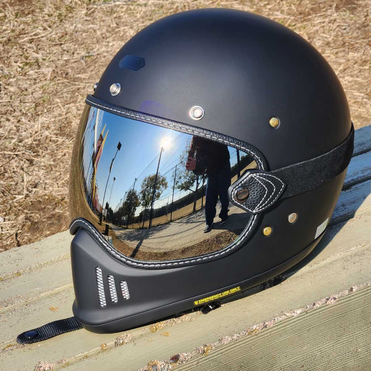 SHOEI EX-ZERO 専用設計 ゴーグル シルバーミラー シールド クラッシック ショウエイ ヘルメット 旧車 オフロード アドベンチャーの画像4