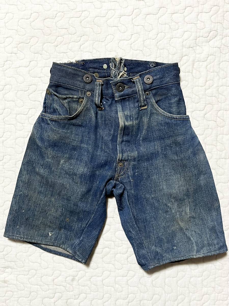 20's 30's/希少★LEVI'S キッズ Gパン サスペンダーボタン デニムパンツ ディスプレイ ビンテージ アンティーク_画像1