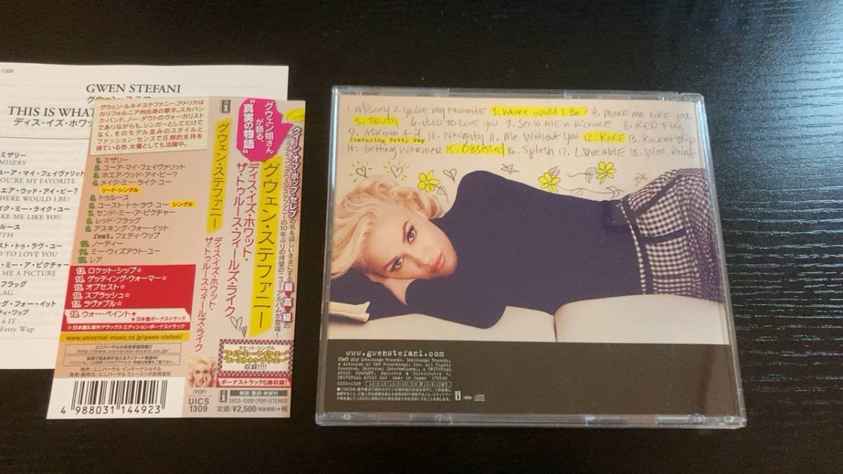 GWEN STEFANI / THIS IS WHAT THE TRUTH FEELS LIKE 国内盤CD no doubtの画像2