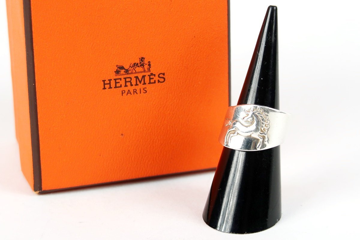 【美品】HERMES エルメス シルバー 馬 ホースリング 指輪 925 ブランドアクセサリー 51 11号 小物 雑貨【PH22】