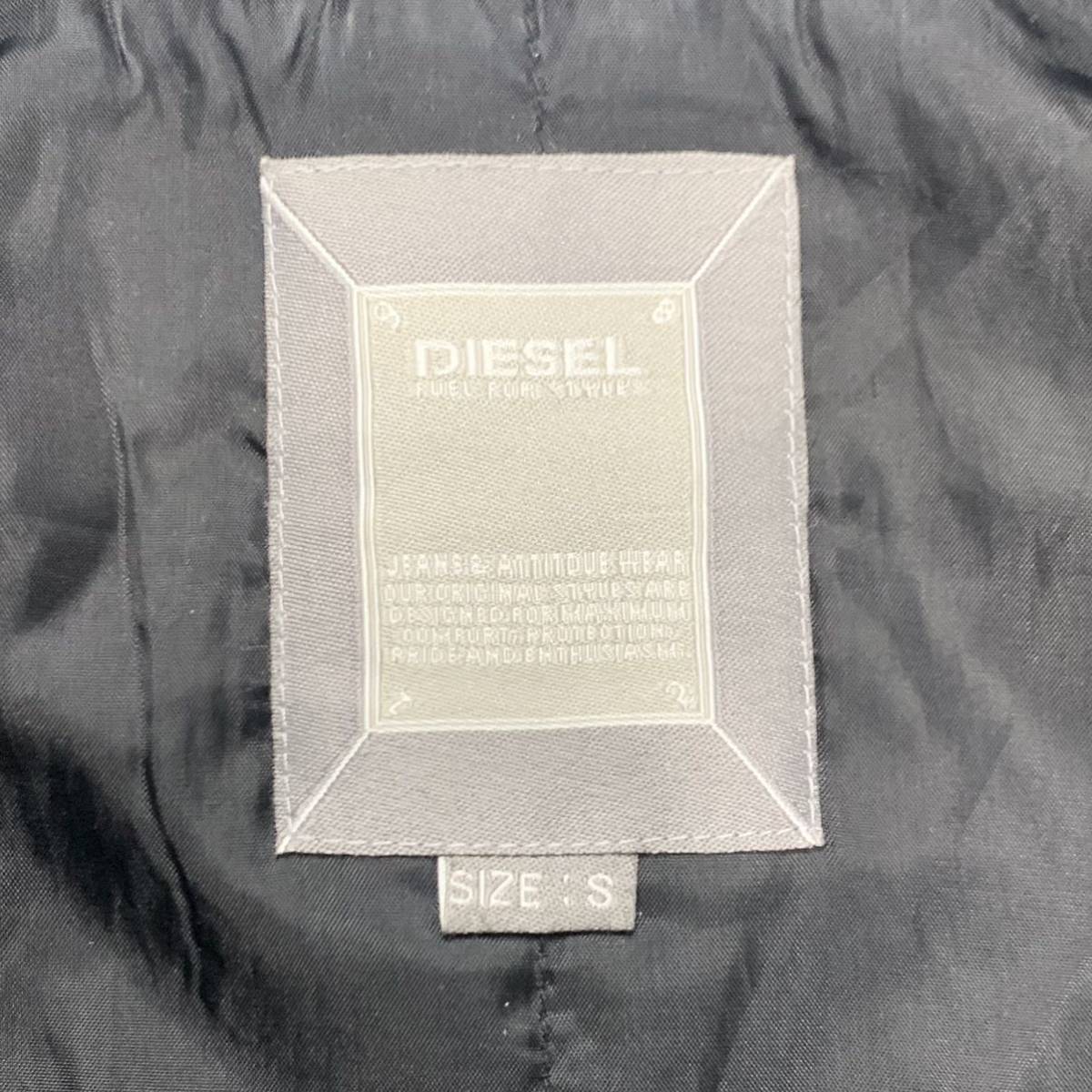 DIESEL ディーゼル 中綿ジャケット 中綿 ブルゾン ジャケット ジャンパー ブラック メンズ Sサイズ ワッペンロゴ _画像7