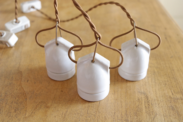 3個セット* 陶器 ペンダント ランプ フランス ビンテージ 吊下 ライト/磁器 北欧 照明 カフェ イギリス レトロ アトリエ アンティーク FT_画像2