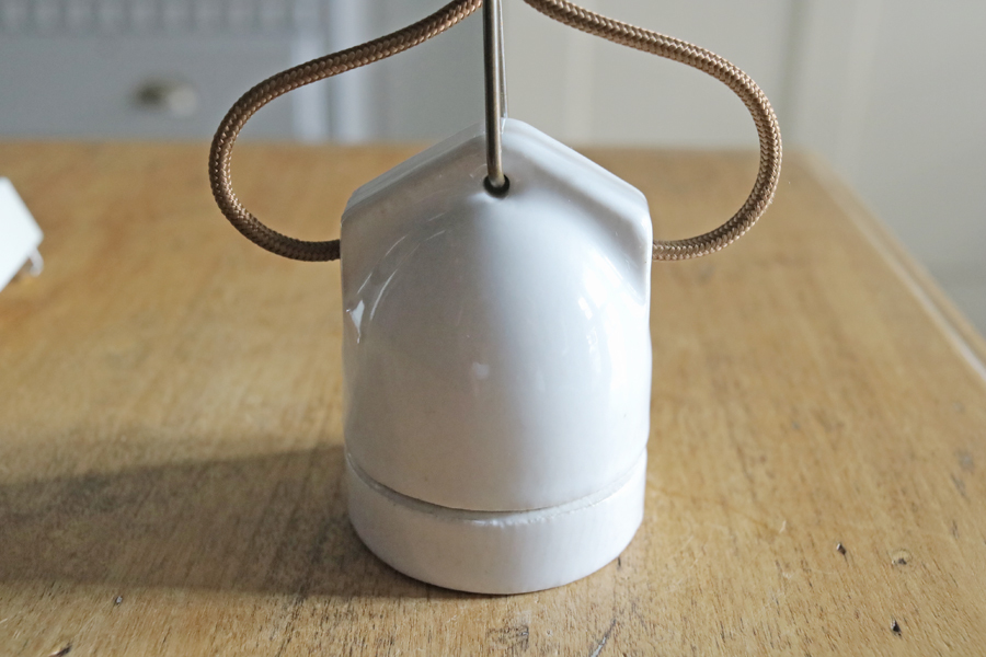 フランス ビンテージ 陶器 ペンダント ランプ 吊下 ライト K*/磁器 北欧 照明 カフェ イギリス 真鍮 レトロ アトリエ アンティーク FT_画像9