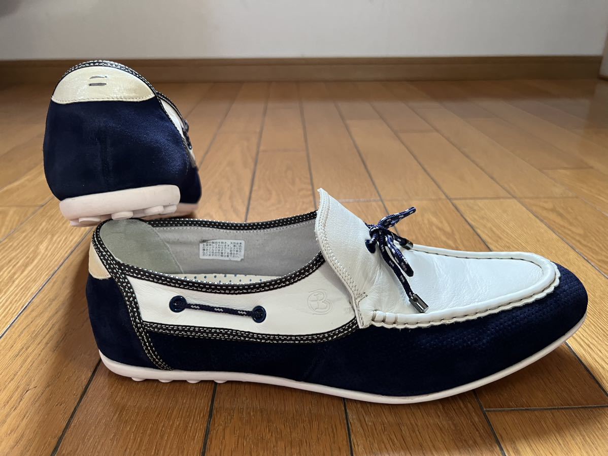  хорошая вещь LANVIN en Bleu Lanvin on голубой кожа обувь для вождения deck shoes 26.5