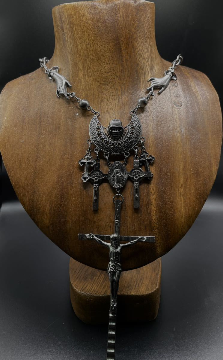 Jean-Paul GAULTIER ジャンポールゴルチェ/vintage Collection sample skull cross charm antique necklace_画像1