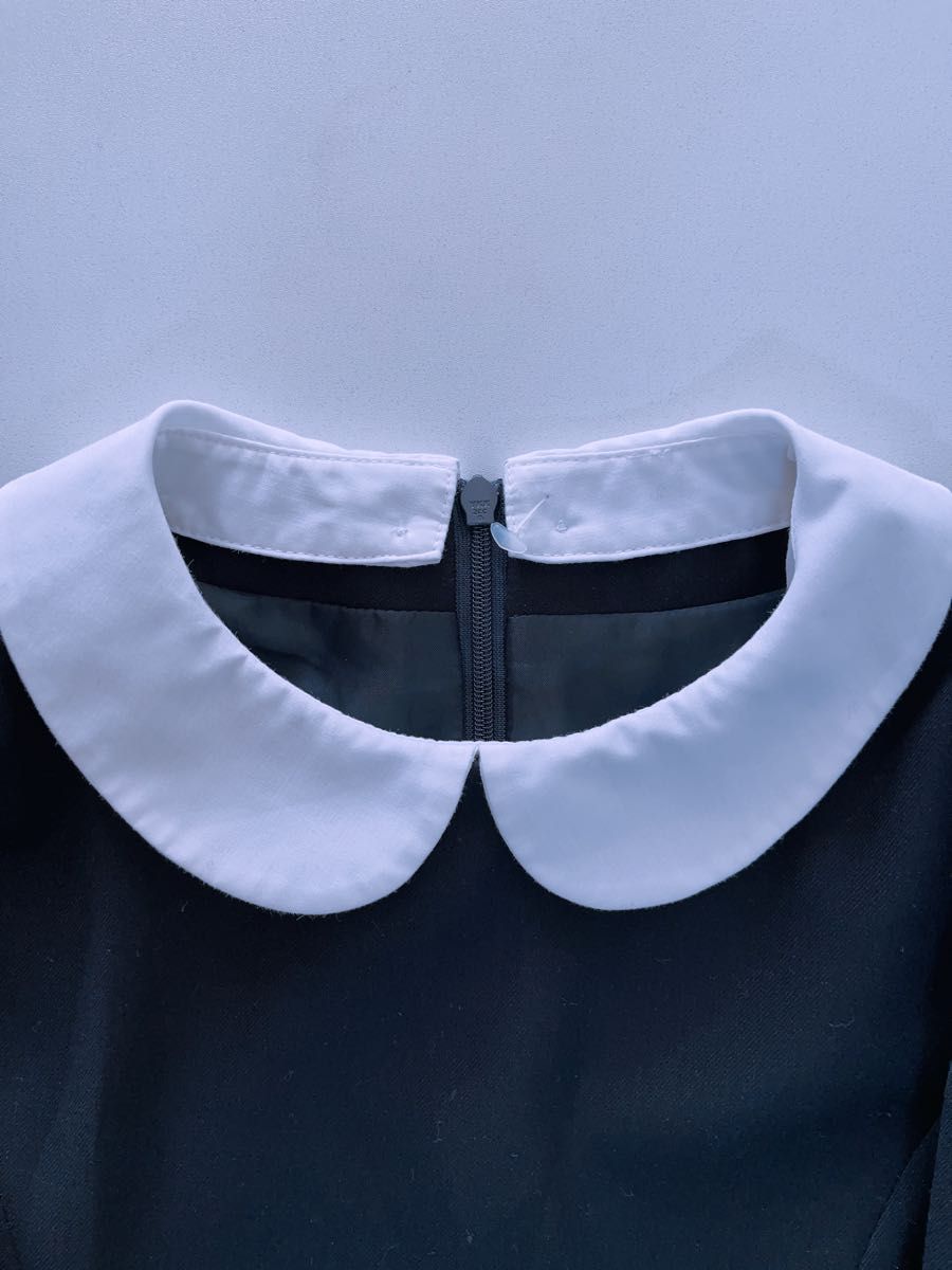 最終価格　GU 取り外し可能　丸襟付き　白襟付き　フォーマルワンピース　ネイビー　紺　140サイズ