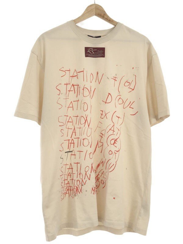 RAF SIMONS ラフシモンズ 23SS グラフィックプリントTシャツ ベージュ L 231-137D ITCSR4CTKUZO_画像1