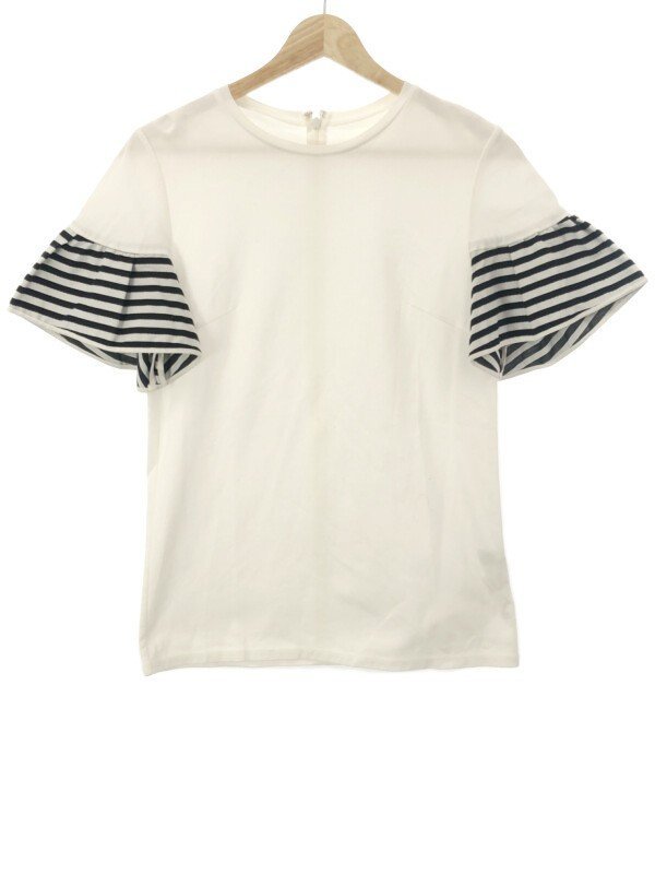 BORDERS at BALCONY ボーダーズアットバルコニー GATHERED SLEEVES TEE ボーダーギャザースリーブTシャツ bd1911-2c-39 IT74FAO670KG_画像1