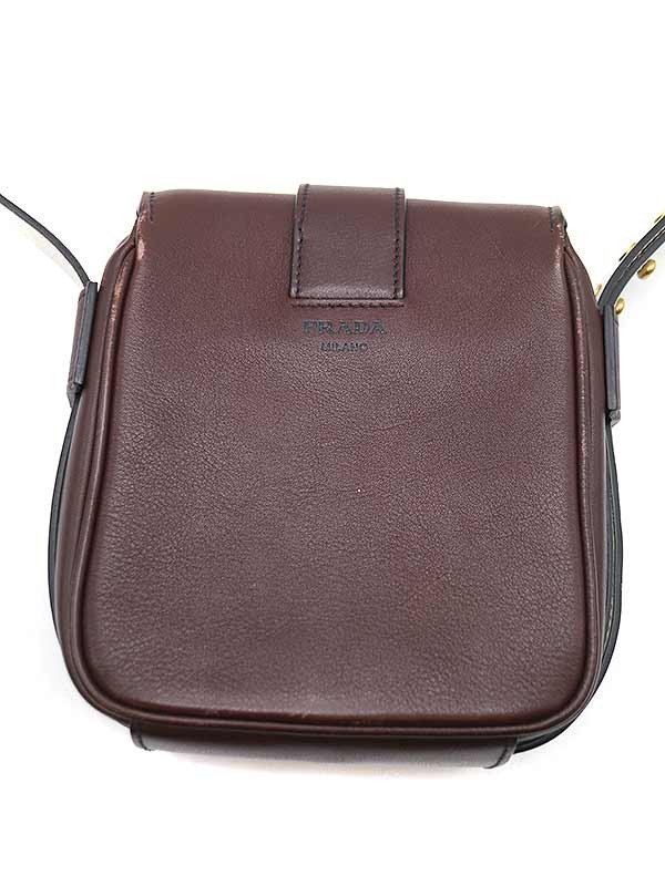 PRADA Prada 16AW заклепки кожа сумка на плечо Brown белый ITLZ1KUXPGVS