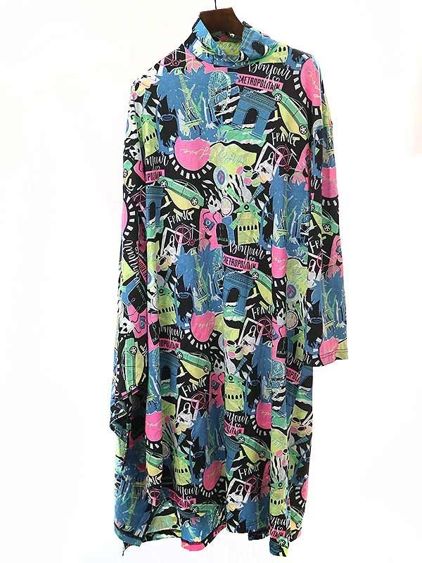 BALENCIAGA バレンシアガ 20SS シティプリント コットンドレスワンピース ミックス XS ITJLTEG3LGY8_画像1