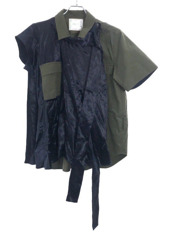 sacai サカイ 18AW ドッキングミリタリーシャツジャケット カーキ×ネイビー 3 18-04123 ITMBAJJHW5V4