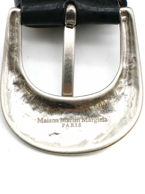 Maison Martin Margiela 11 メゾン マルタン マルジェラ 11 2009SS 紙吹雪 レザーベルト ブラック×ホワイト 80 35TP116 ITYIGLGZ2GCY_画像4