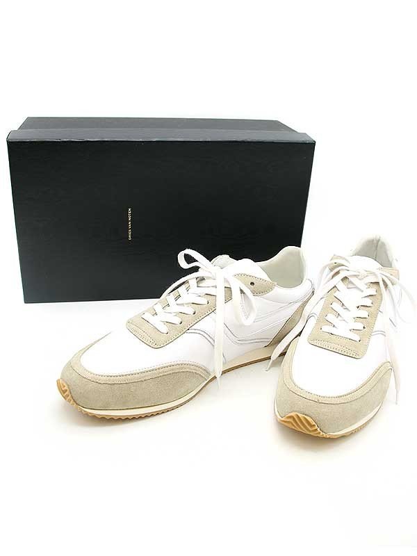 DRIES VAN NOTEN ドリスヴァンノッテン ローカットレザースニーカー ホワイト×グレー 42 SM211/050 ITGC21C6I1FK