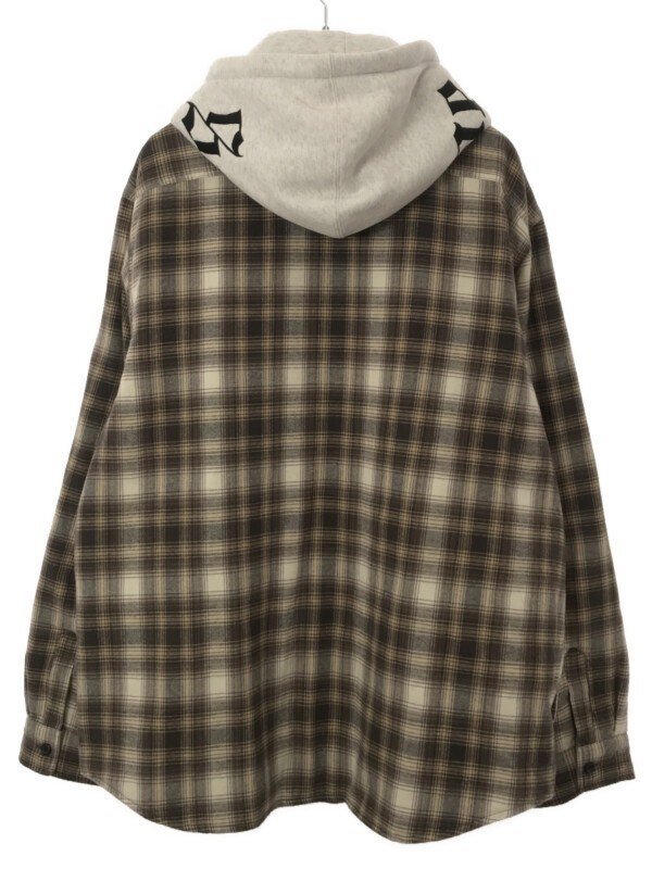 Supreme シュプリーム 21AW Hooded Flannel Zip Up Shirt フーデッドフランネルチェックシャツ ブラウン XL ITLSS6UKPTKK_画像2