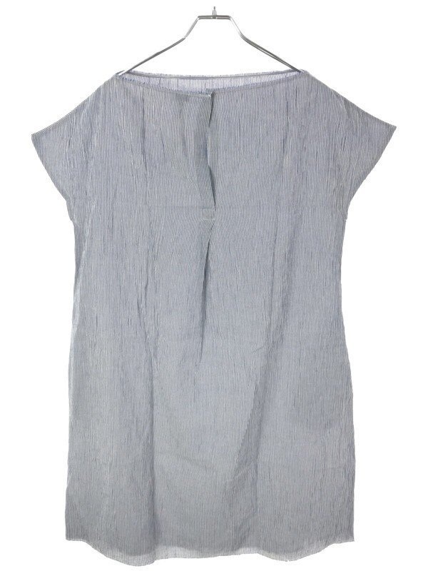 LOEWE ロエベ 17SS コットンリネンストライプワンピース ブルー 34 17138772101 ITRX8JKMW6TE