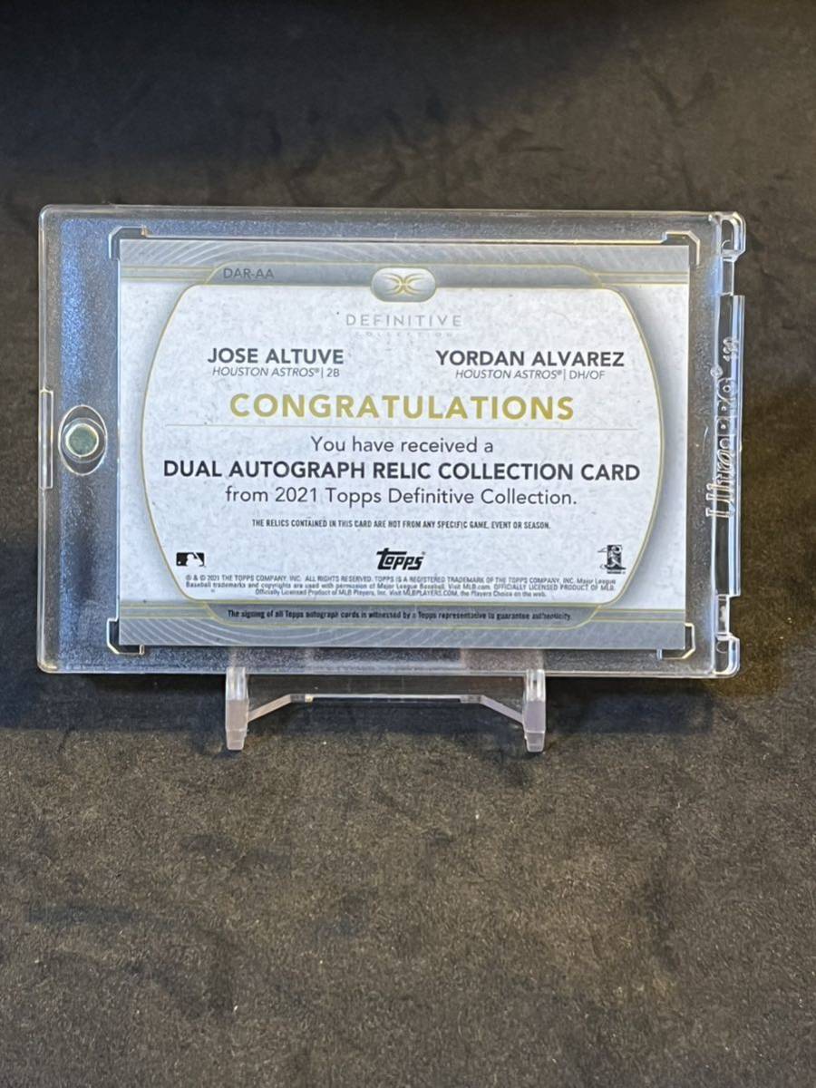 10枚限定 ラストナンバー 2021 Topps Definitive Astros Dual auto relic cards Jose Altuve＆Yordan Alvarez アストロズ　アルバレス_画像2