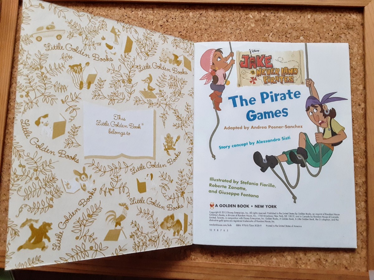 USED自宅保管【the little Golden Book】JAKE and the Never land pirates 洋書 英語絵本 おうち時間 絵本 中古本 リサイクル 子ども絵本_画像2