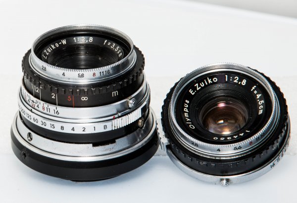 【改造レンズ】OLYMPUS ACEの45mm標準レンズと35mm広角レンズと専用レンズマウントアダプター【ソニーＥマウントカメラ用レンズ】