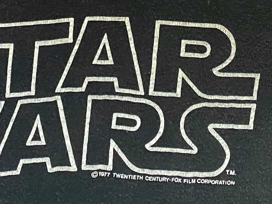  70s 1977年　ビンテージ STAR WARS スターウォーズ 新たなる希望 「MAY THE FORCE BE WITH YOU 」 EP4　Tシャツ　映画　プロモ_画像6