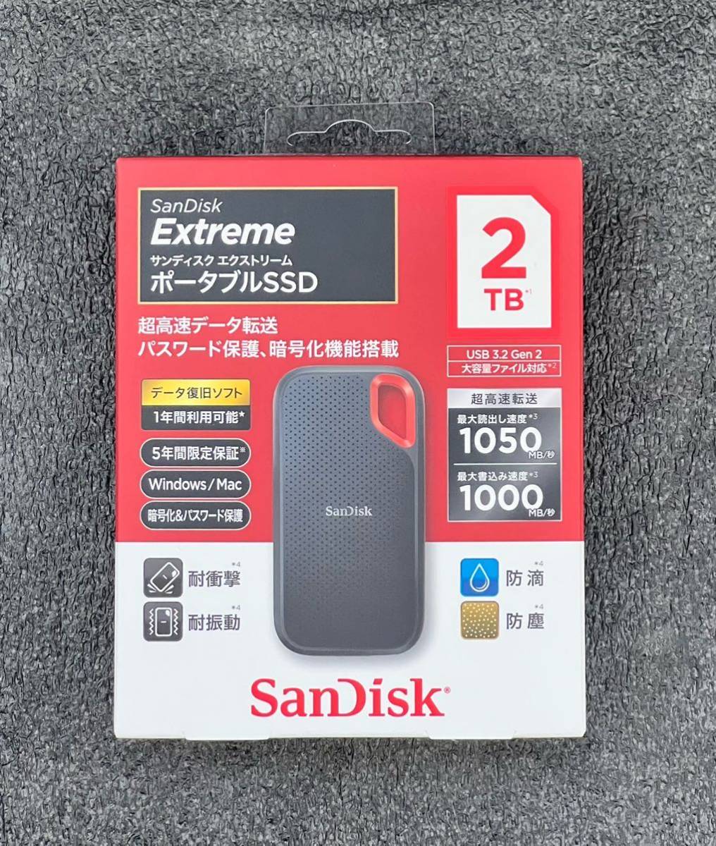 大人女性の エクストリーム サンディスク Extreme [SanDisk SDSSDE61-2T00-J25 ポータブル 2TB] V2 SSD 256GB～